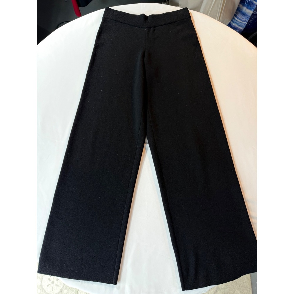III STATE Black Merino Wool Wide Leg Knit Pants Made in Australia Size S